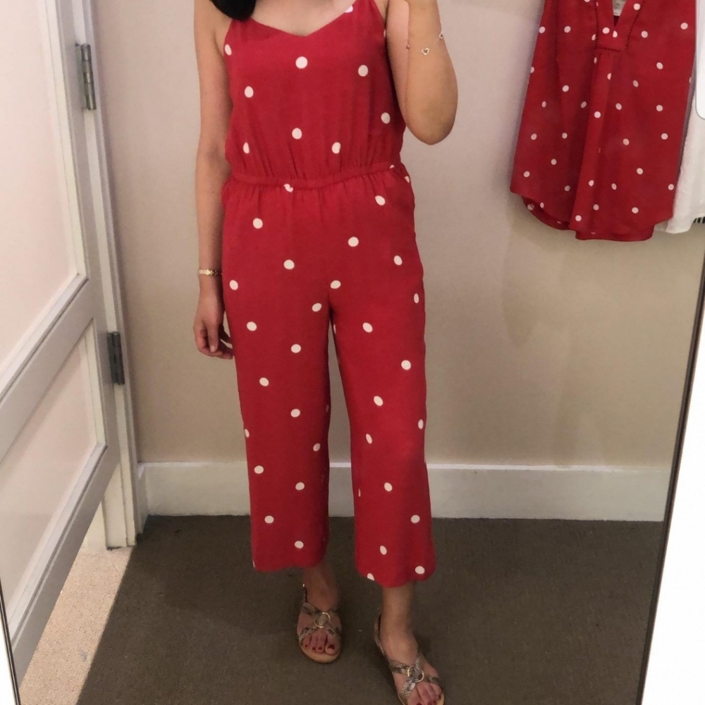 LOFT Polcadots Jumpsuit Spaghetti Strap - Women Size Small Petite - NWT